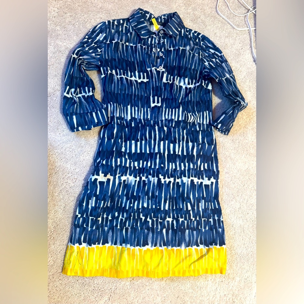 Maxmara Navy And White Patterned Top - image 1